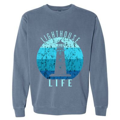 Lighthouse Retro Vintage Lighthouse Life Seaside Boating Garment-Dyed Sweatshirt