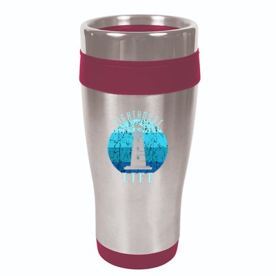 Lighthouse Retro Vintage Lighthouse Life Seaside Boating 16oz Travel Tumbler