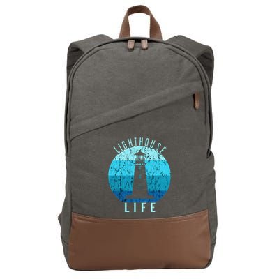 Lighthouse Retro Vintage Lighthouse Life Seaside Boating Cotton Canvas Backpack