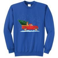 Labrador Retriever Vintage Red Pickup Truck Christmas Tree Funny Gift Sweatshirt