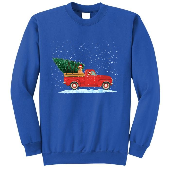 Labrador Retriever Vintage Red Pickup Truck Christmas Tree Funny Gift Sweatshirt