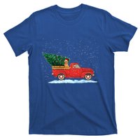 Labrador Retriever Vintage Red Pickup Truck Christmas Tree Funny Gift T-Shirt