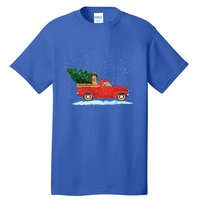 Labrador Retriever Vintage Red Pickup Truck Christmas Tree Funny Gift Tall T-Shirt