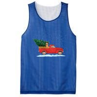 Labrador Retriever Vintage Red Pickup Truck Christmas Tree Funny Gift Mesh Reversible Basketball Jersey Tank