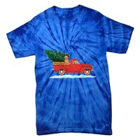 Labrador Retriever Vintage Red Pickup Truck Christmas Tree Funny Gift Tie-Dye T-Shirt