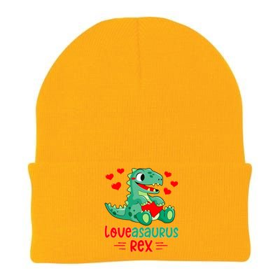 Loveasaurus Rex Valentines Day Dinosaur Lover Gift Knit Cap Winter Beanie