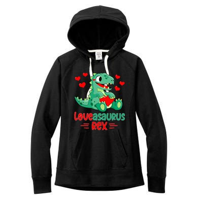 Loveasaurus Rex Valentines Day Dinosaur Lover Gift Women's Fleece Hoodie