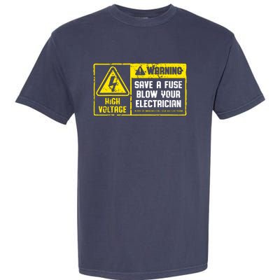 Lineman Retro Vintage Electrician Save A Fuse Garment-Dyed Heavyweight T-Shirt