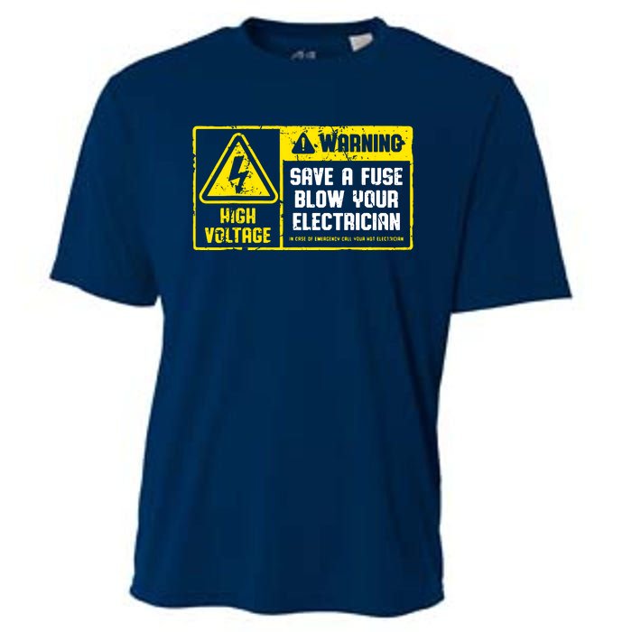 Lineman Retro Vintage Electrician Save A Fuse Cooling Performance Crew T-Shirt