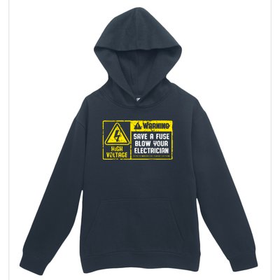 Lineman Retro Vintage Electrician Save A Fuse Urban Pullover Hoodie