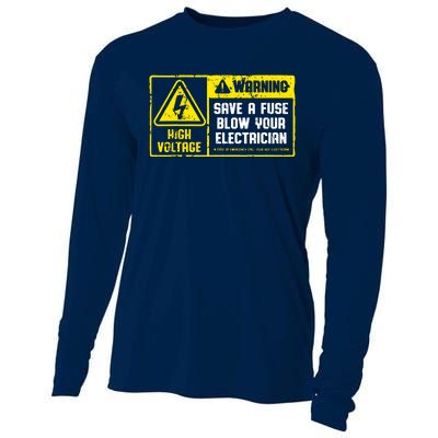 Lineman Retro Vintage Electrician Save A Fuse Cooling Performance Long Sleeve Crew