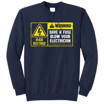 Lineman Retro Vintage Electrician Save A Fuse Tall Sweatshirt