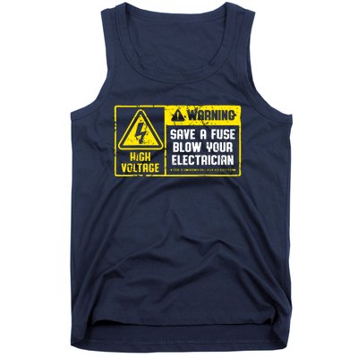 Lineman Retro Vintage Electrician Save A Fuse Tank Top