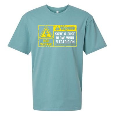 Lineman Retro Vintage Electrician Save A Fuse Sueded Cloud Jersey T-Shirt