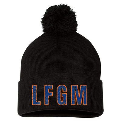 Lfgm Retro Vintage Pom Pom 12in Knit Beanie
