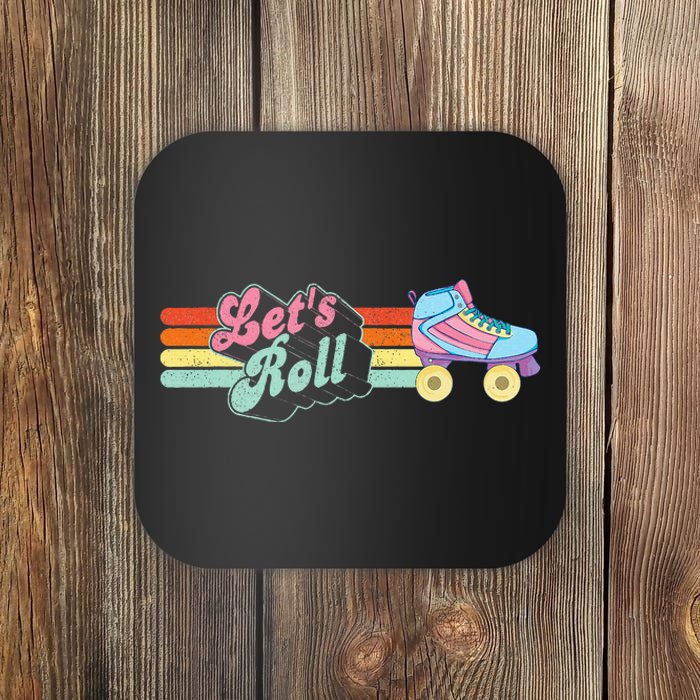 LetS Roll Vintage Roller Skating Retro Skate Skater Coaster