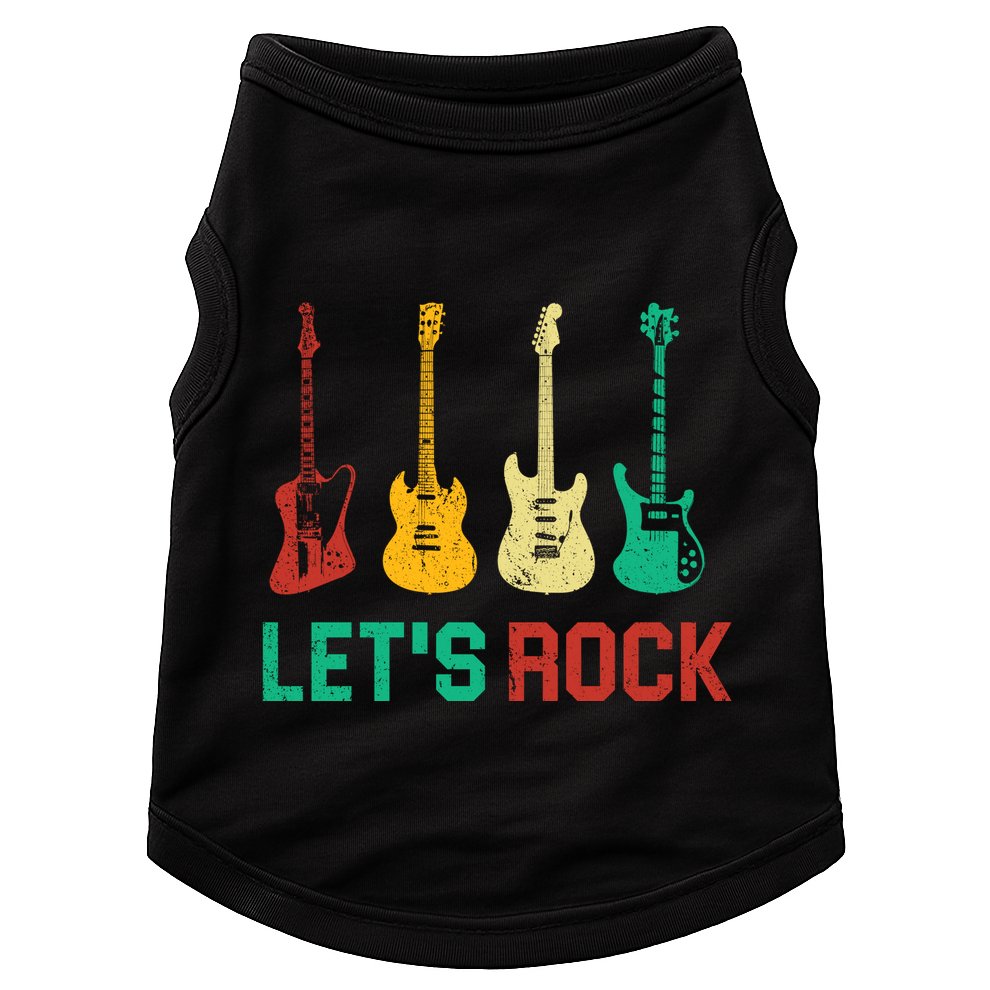 Let's Rock Vintage Colorful Guitars Doggie Tank