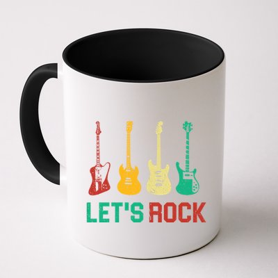 Let's Rock Vintage Colorful Guitars Mug