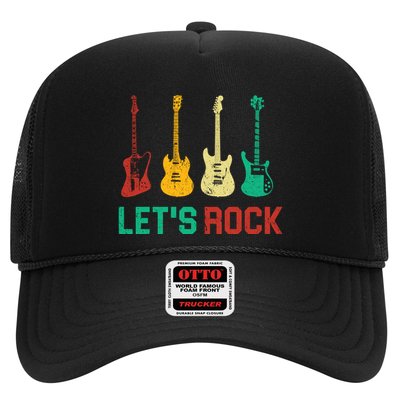 Let's Rock Vintage Colorful Guitars Trucker Hat