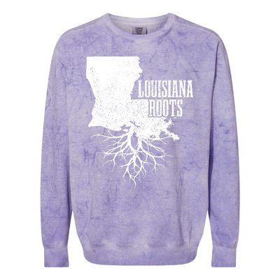 Louisiana Roots Vintage Usa Patriotic Pride State Map Colorblast Crewneck Sweatshirt