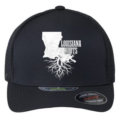 Louisiana Roots Vintage Usa Patriotic Pride State Map Flexfit Unipanel Trucker Cap