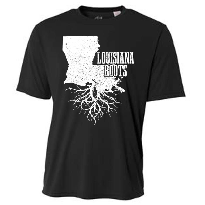 Louisiana Roots Vintage Usa Patriotic Pride State Map Cooling Performance Crew T-Shirt