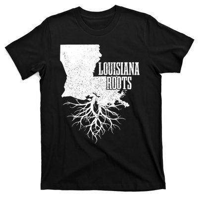 Louisiana Roots Vintage Usa Patriotic Pride State Map T-Shirt