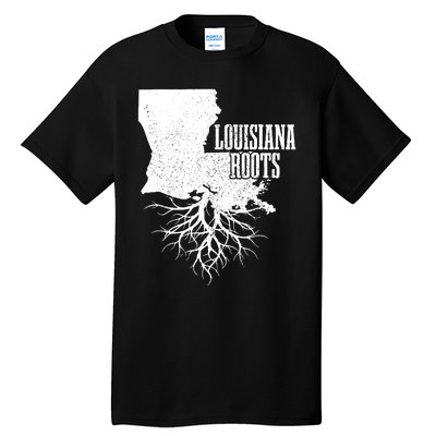 Louisiana Roots Vintage Usa Patriotic Pride State Map Tall T-Shirt