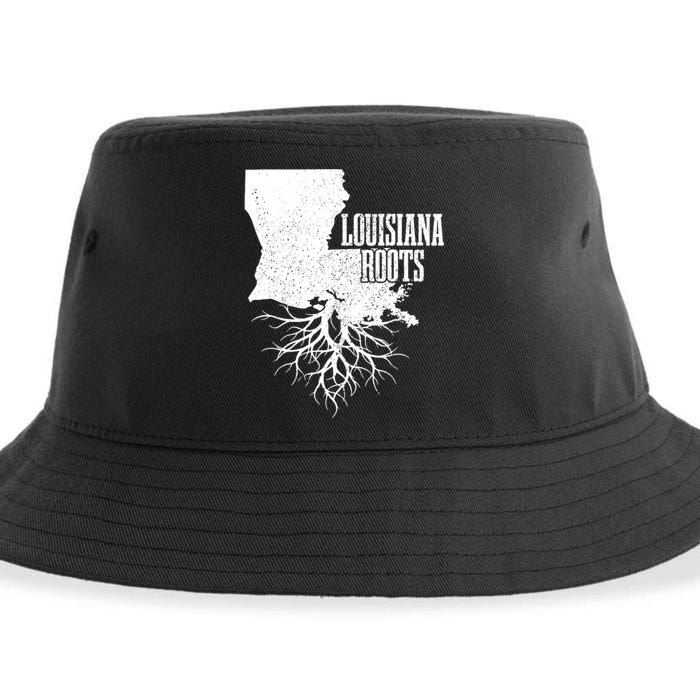 Louisiana Roots Vintage Usa Patriotic Pride State Map Sustainable Bucket Hat