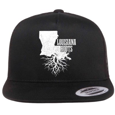 Louisiana Roots Vintage Usa Patriotic Pride State Map Flat Bill Trucker Hat