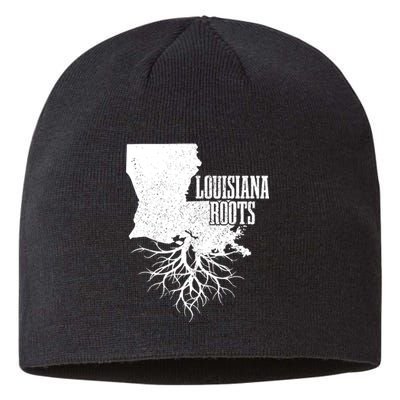 Louisiana Roots Vintage Usa Patriotic Pride State Map Sustainable Beanie