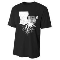 Louisiana Roots Vintage Usa Patriotic Pride State Map Performance Sprint T-Shirt