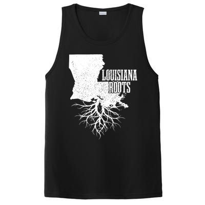 Louisiana Roots Vintage Usa Patriotic Pride State Map PosiCharge Competitor Tank