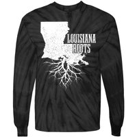 Louisiana Roots Vintage Usa Patriotic Pride State Map Tie-Dye Long Sleeve Shirt