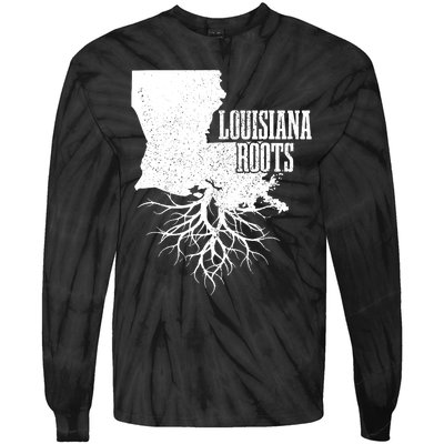 Louisiana Roots Vintage Usa Patriotic Pride State Map Tie-Dye Long Sleeve Shirt