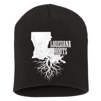 Louisiana Roots Vintage Usa Patriotic Pride State Map Short Acrylic Beanie