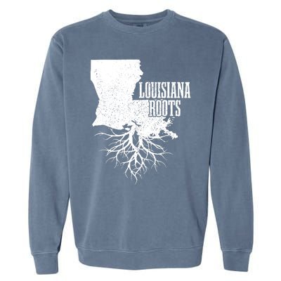 Louisiana Roots Vintage Usa Patriotic Pride State Map Garment-Dyed Sweatshirt