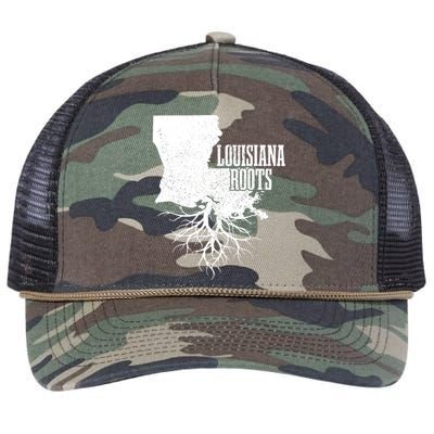 Louisiana Roots Vintage Usa Patriotic Pride State Map Retro Rope Trucker Hat Cap