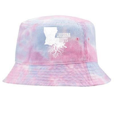 Louisiana Roots Vintage Usa Patriotic Pride State Map Tie-Dyed Bucket Hat