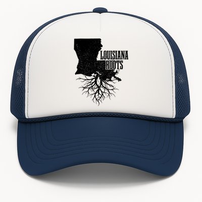 Louisiana Roots Vintage Usa Patriotic Pride State Map Trucker Hat