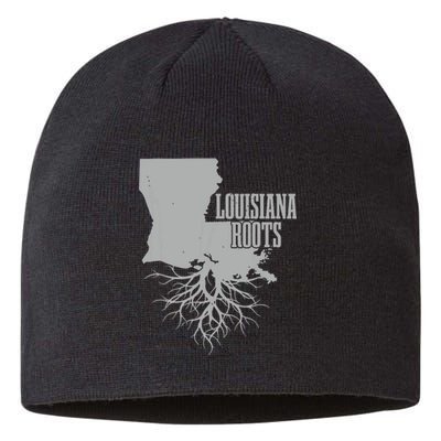 Louisiana Roots Vintage Usa Patriotic Pride State Map Gift Sustainable Beanie