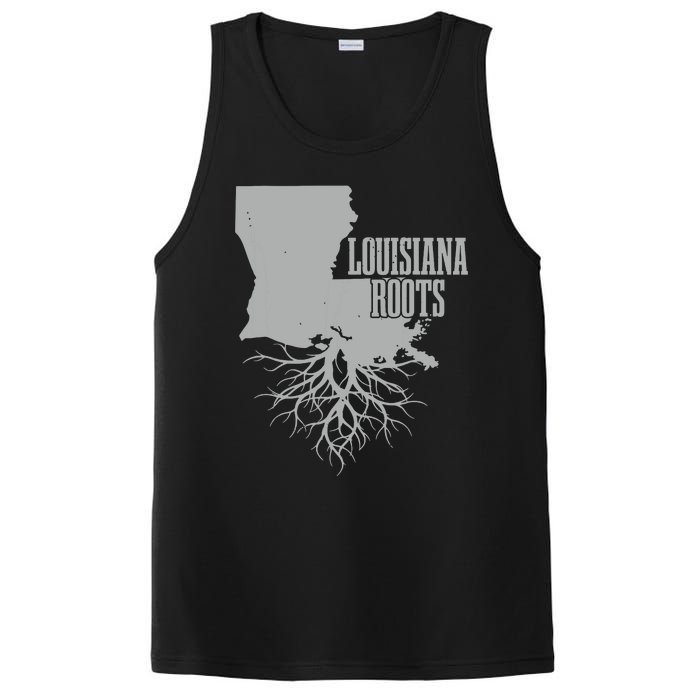 Louisiana Roots Vintage Usa Patriotic Pride State Map Gift PosiCharge Competitor Tank