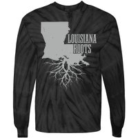 Louisiana Roots Vintage Usa Patriotic Pride State Map Gift Tie-Dye Long Sleeve Shirt