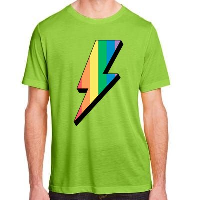 Lgbtq Rainbow Vintage Bolt Of Lightning Retro Lgbt Pride Gift Adult ChromaSoft Performance T-Shirt