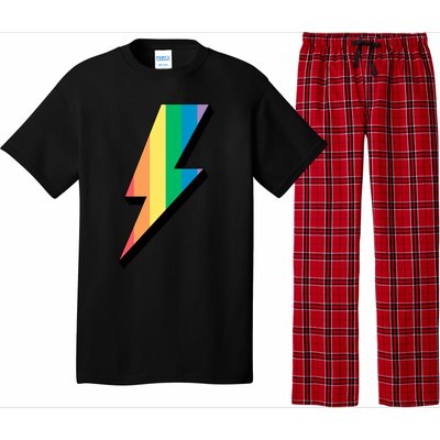 Lgbtq Rainbow Vintage Bolt Of Lightning Retro Lgbt Pride Gift Pajama Set