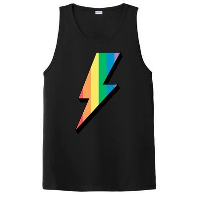 Lgbtq Rainbow Vintage Bolt Of Lightning Retro Lgbt Pride Gift PosiCharge Competitor Tank