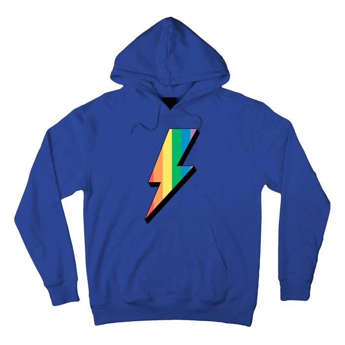 Lgbtq Rainbow Vintage Bolt Of Lightning Retro Lgbt Pride Gift Hoodie