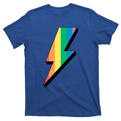 Lgbtq Rainbow Vintage Bolt Of Lightning Retro Lgbt Pride Gift T-Shirt