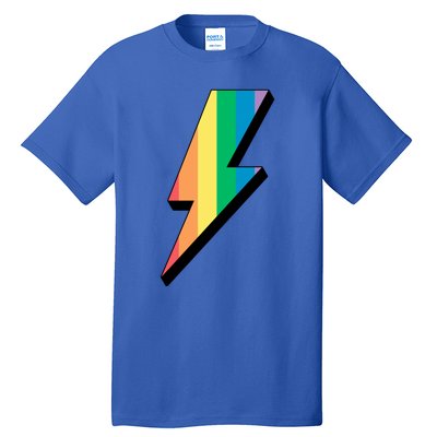 Lgbtq Rainbow Vintage Bolt Of Lightning Retro Lgbt Pride Gift Tall T-Shirt