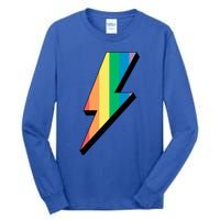 Lgbtq Rainbow Vintage Bolt Of Lightning Retro Lgbt Pride Gift Tall Long Sleeve T-Shirt